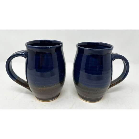STUDIO POTTERY ANGELA GRAHAM SIGNED Set of 2 HIS & HERS Ceramic Mugs Handmade - Picture 4 of 10
